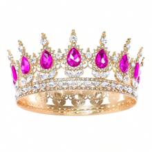 1pc Elegant Baroque Style Diamond Tiara, Luxury Princess Bridal Crown, Shining Round Headpiece For Women, Exquisite Wedding Hair Accessories, Not Washable, Special Occasion Jewelry