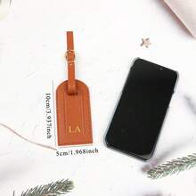 1pc Personalized Customization, First Letter Case Or Name Design, PU Leather, Simple Texture, High-End, Versatile, Women's Handbag, Suitcase, Tag, Pendant, Universal Suitcase, Luggage, Anti-Loss Tag, Birthday Gift, Christmas And Valentine's Day Gift, Girl And Boy Keychain, Pendant, DIY Craft Accessories - Multicolor - View 5