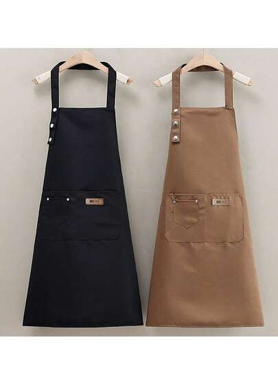 一件装美发沙龙帆布厨房围裙，男女通用，厨师工作围裙，适用于烧烤餐厅、酒吧、咖啡馆、美容美甲工作室等场所，可作制服、返校季、旅行度假必备品、女士发饰、梳子、理发配件、吹风机、头发、理发师、美发工具、美发产品、边缘梳、卷发产品、美发设备、剪发剪刀、圣诞节、理发店、美发、吹风机、梳子、理发师、美发设备、发型、美发、理发配件、理发店、美发设备