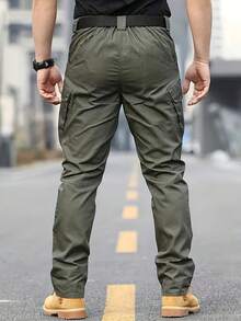 3-Piece - Men's Multi-Pocket Tactical Work Pants - Durable And Breathable Polyester Fiber, Machine Washable, Solid Color, Suitable For Hiking And Outdoor Activities - Climbing - Exploration - Ideal Choice For Spring, Summer And Autumn, Work Pants - Mixed Color 3 - View 5