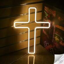 1 Stück USB Neon Kreuz Lampe, dekorative Beleuchtung für Partys, Bars, Schlafzimmer