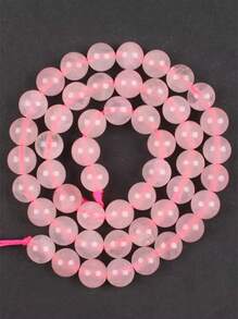 Contas soltas de pedra de quartzo rosa natural de 1 fio, contas naturais rosa para fazer joias, pulseiras e colares faça você mesmo, 4, 6, 8, 10 e 12 mm