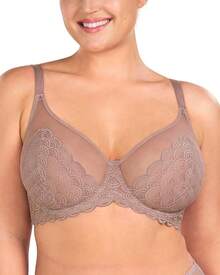HSIA Minimizer Bras Women Large Bust Full Coverage Lace Plus Size Bra - Scales - Brown Purple - View 3