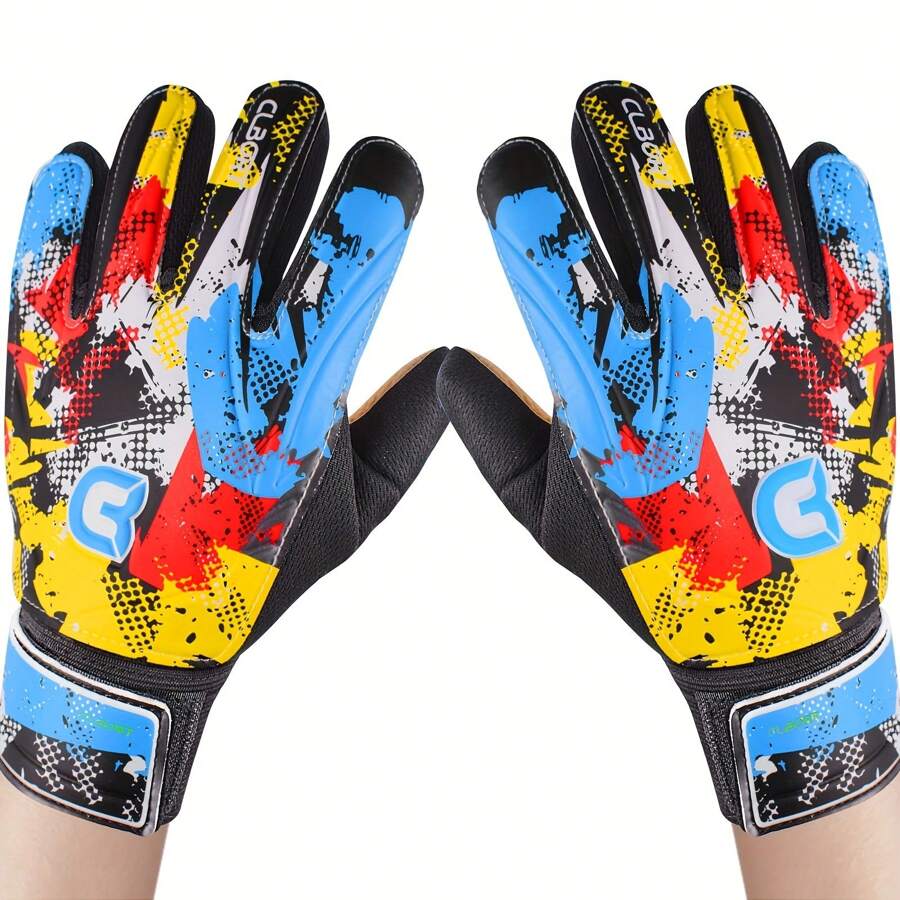 Football/Soccer Goalkeeper Gloves, Graffiti Design Goalkeeper Gloves, Strong Grip Goalkeeper Gloves, Anti-Slip Soccer/Football Gloves