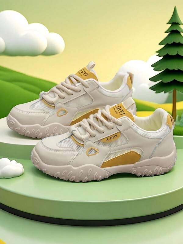 2025 Spring/Summer New Breathable Casual Women Shoes, Solid Color Vintage Comfortable Versatile Light Soft Bottom Anti-Slip Shock Absorbing Thin Mesh Running Sneakers