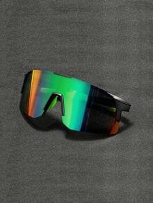 1/2/4件装时尚半框一体式骑行眼镜，男女户外自行车防风运动护目镜