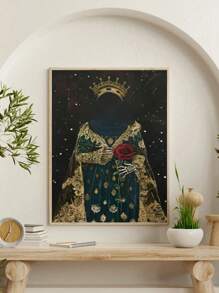 1pc African American Wall Art Kings And Queens Canvas Prints Woman Poster Gold Crown Painting Home Wall Decor Unframed