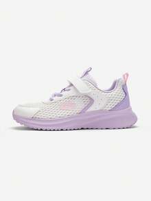 Balabala Children's Sports Shoes - Toddler Breathable Mesh Athletic Shoes With Hook And Loop Fastener, Non-Slip Comfortable Casual Shoes - Flower Purple Tone - View 2