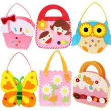 5pcs Children's Knitting Handmade Yarn Painting, Cartoon Animal Diy Making Material Toy Stickers, The Best Birthday Gift For Boys And Girls Random Accessory Color,Christmas Gifts, Holiday Gifts