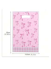 30/50pcs, Pink Bowknot Gift Bags, Bow Theme Party Tote Bags, Treat Bags Gift Bags Plastic Bags For Party Favors, Birthday Party Decorations, Princess Theme Party Decor, Bridal Shower Decor, Gift Wrapping Supplies