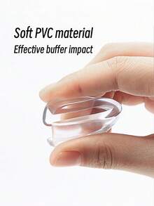 4/16 piezas Almohadillas transparentes de PVC anti-colisión, protectores de bordes para escritorio, estantería, alféizar de ventana, cubierta protectora de silicona transparente suave, cojín minimalista moderno para el hogar - Multicolor - Ver 8