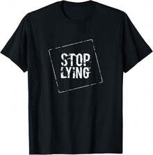 Stop Lying - Anrump Political Protest Liar T-Shirt Gift For Brother Gift For Guitar Players - Black - View 1