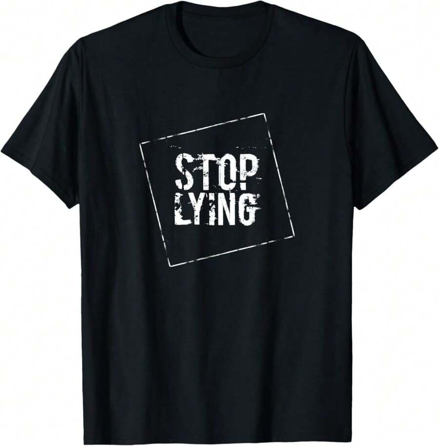 Stop Lying - Anrump Political Protest Liar T-Shirt Gift For Brother Gift For Guitar Players - Black - View 1