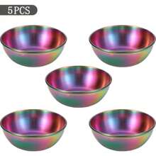 3/5/10pcs Set Stainless Steel Mini Independent Seasoning Bowls, Round Seasoning Dishes, Sushi Dipping Sauce Bowls, Appetizer Dishes,School Supplies