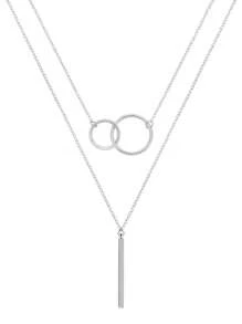 Colar Retangular Prateado em Múltiplas Camadas S925 Elegante e Minimalista para Mulheres, Design Único e Delicado Corrente para Clavícula, Joia de Prata de Luxo Versátil