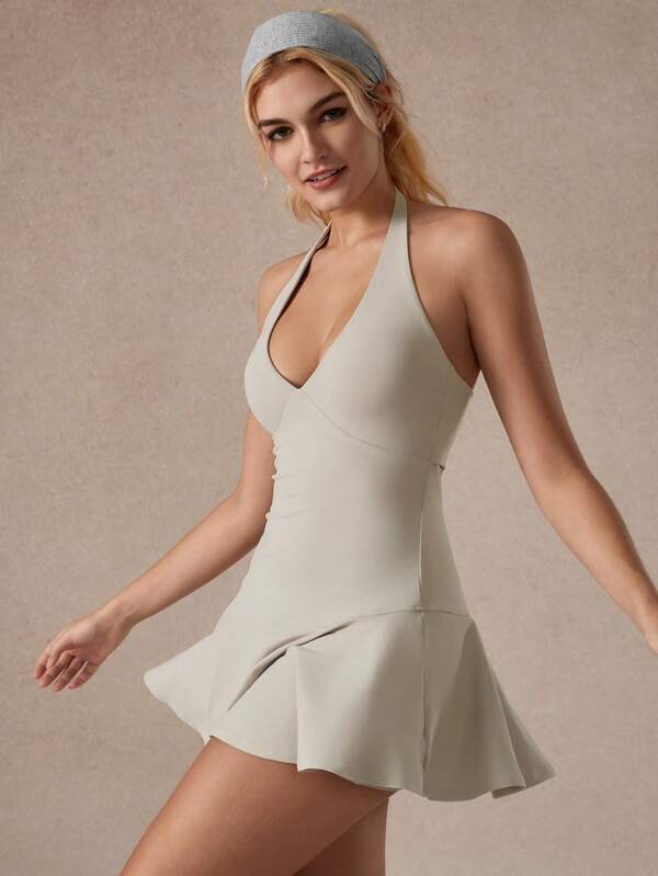 NcmRyu 1pc Women's Racerback Fitness, Running, Golf Sports Outdoor Dress, Spring/Summer