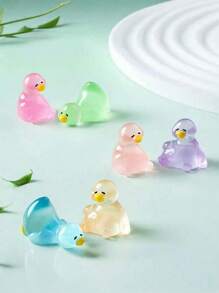 10/20/30pcs Luminous Mini Resin Ducks, Glow In The Dark Goose Tiny Figures, Cute Animal Statues For DIY Fairy Garden Micro Landscape Aquarium Micro Landscape Aquarium Potted Plants Decoration,Perfect Birthday Gift(Random Color)