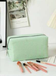 Women's Large Capacity Portable Travel Makeup Bag, Cute Makeup Brush Storage Pouch, Cosmetic Organizer Bag