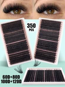 400/370/350 件睫毛簇 30D+40D+50D+60D+80D+100D+120D+160D DIY 睫毛延长仿貂睫毛 - 优质 D 卷曲自然卷曲单根睫毛簇，用于 DIY 睫毛延长 - 可重复使用、轻巧、易于涂抹，640/448/576/570/544/560/240/184/120 件 - 彩色 - 查看 9