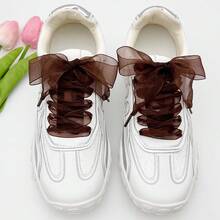 1 对 1.2 米扁平网眼鞋带，酷炫颜色编织鞋带，适用于帆布鞋/运动鞋，男女通用