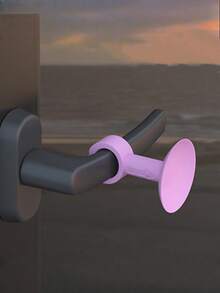 1 pieza Almohadilla de silicona suave y amortiguadora para manijas de puertas, tope de puerta silencioso con almohadilla de pared, tope de puerta de silicona adhesiva