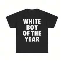 Man Menswear Oversized Tshirt-WHITE BOY OF THE YEAR SHIRT - 黑色 - 查看 1