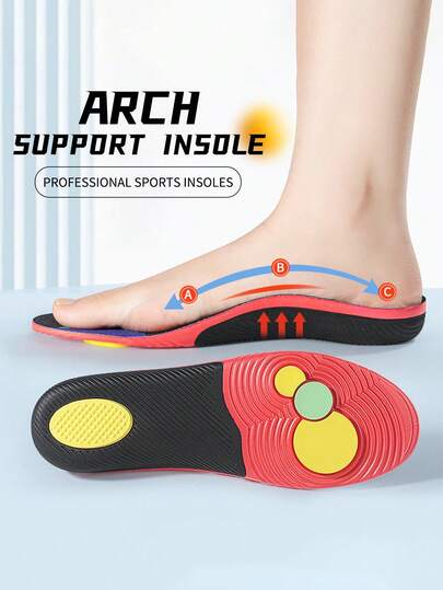 1 par de plantillas de apoyo del arco con alta absorción de choque elástica y anti-torsión, accesorios de calzado transpirables y absorben el sudor, ideas de regalo unisex