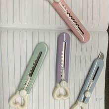 1pc Mini Mini Cute Cartoon Paper Knife Unpacking Express Knife Box Opener Portable Art Knife For Students - Purple - View 5
