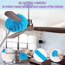 Ceiling Fan Cleaner Duster Reusable Microfiber Ceiling Fan Blade Cleaner With Extension Pole Adjusts (12-31.5 Inch) For Cleaning Walls Bookshelves Furniture Door Window Top