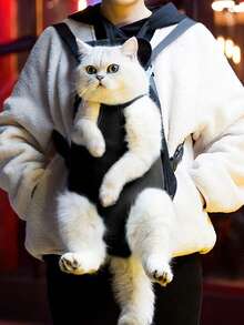 1 Pc Legs Out Front Pet Dog Carrier, Front Facing Chest Backpack - Breathable Pet Cat Puppy Sling Bag For Small Animals, Hands-Free Carrier For Hiking, Travel, Walking.Please Select The Appropriate Size Based On Your Needs. - Black - View 3