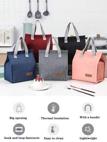 1pc Insulated Lunch Bag, Portable Lunch Box Bag, Thermal Lunch Bag, Insulated Bag, Lunch Box, Thick Insulated Lunch Bag, Thick Aluminum Foil Waterproof Insulated Lunch Bag, Large Capacity Aluminum Foil Insulated Lunch Bag For School Lunch, Outdoor Camping, Summer Travel, Essential, School Supplies, Back To School Season