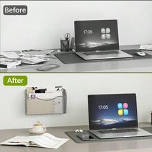 EasyPAG Mesh Wall File Organizer Vertical Mounted Single Pocket Holder For A4 Letter Size Files RustProof Metal Organizer For Office Home School Silver