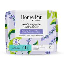 The Honey Pot Company 100% Organic Cotton Cover Calming Herbal Infusion Super Pads - 16ct - 1 - Xem 1
