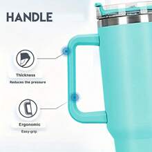 TAIMASI 1pc Red Tumbler With Lid And Straw, 40oz Stainless Steel Insulated Water Bottle With Handle, Gift Drinking Cups, Keeps Cold For 24 Hours Or Hot For 10 Hours, Portable Suitable For Outdoor Camping, Hiking, Driving, And Car Travel - Đỏ - Xem 6