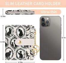 Jogjam Black Cat Floral Rfid Women Wallet, Small Slim Thin Credit Card Wallet, PU Leather Bifold Cash Zipper Coin Pocket ID Window For Female Ladies Teen Girls Girly - Vintage Black Cats - View 5