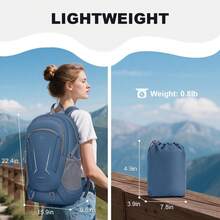 MIYCOO Backpack - Ultra Lightweight Packable Backpack For Travel Camping, 45L Hiking Back Pack Waterproof Foldable Daypack For Men Women Black - 藍色 - 查看 5