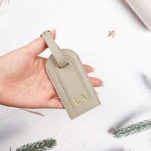 1pc Personalized Customization, First Letter Case Or Name Design, PU Leather, Simple Texture, High-End, Versatile, Women's Handbag, Suitcase, Tag, Pendant, Universal Suitcase, Luggage, Anti-Loss Tag, Birthday Gift, Christmas And Valentine's Day Gift, Girl And Boy Keychain, Pendant, DIY Craft Accessories - Multicolor - View 11