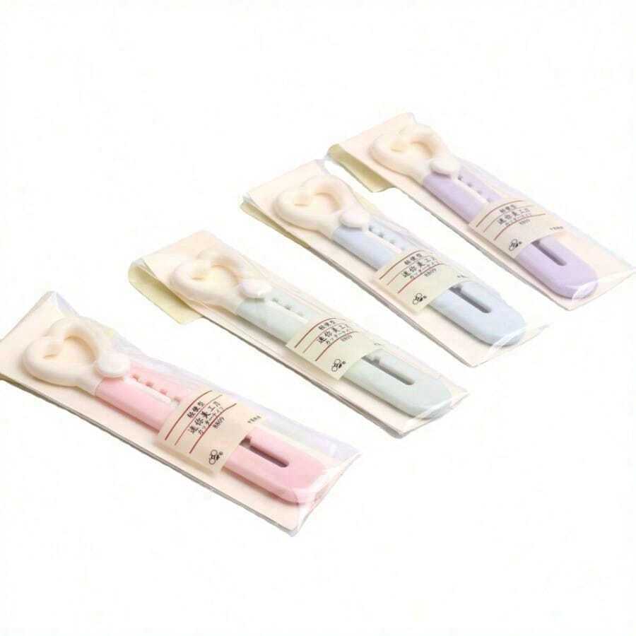 1pc Mini Mini Cute Cartoon Paper Knife Unpacking Express Knife Box Opener Portable Art Knife For Students - Purple - View 1