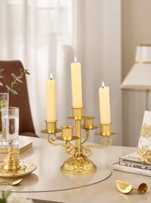 1pc/3pcs Alloy Candelabra Metal 5-Arms/3 Arms Candle Holders Home Wedding Ornament Candlesticks Event Candle Stand Table Centerpiece, Home Decoration