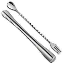 Cocktail Muddler 11.2 Inch And Bar Spoon 11.6 Inch Extended Muddler Set Stainl Steel Home Bar Tool For Making Delicious Cocktails Drinks Juice