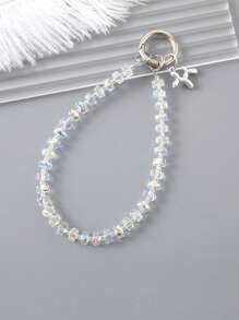 1pc New Crystal Bead Charm Phone Case Keychain Bag Accessory Chain Pendant Jewelry Phone Lanyardschool Supplies,Back To School