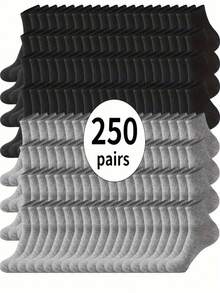 250/200/150/100/50/40/30/20/15/10/5/3/1双男士透气运动袜，时尚字母印花高弹户外跑步袜，舒适透气，防臭抗菌袜子适合日常生活，秋季 - 彩色 - 查看 2