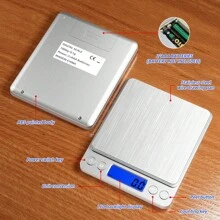 Báscula digital de acero inoxidable de alta precisión de 0.1g y alta capacidad de 3kg, con conversión de unidades inteligente y LCD retroiluminado, para granos de café, hornear, leche en polvo, proteína en polvo, joyería, hierbas chinas, alimentos para mascotas y alimentos de cocina (Batería no incluida) Vuelta al colegio