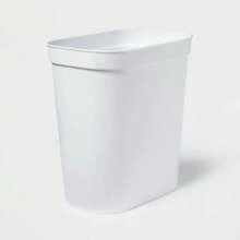 2.5gal Waste Basket White  Compact Plastic Trash Can Bathroom Or Kitchen
