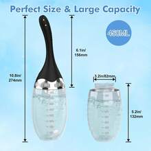 Automatic Electric Enema Bulb With 3 Speeds, Silicone Enema  Douche Cleaner For Men Women Colon Cleansing, Remote Control Reusable Enema Kit Cleaner Anti-Backflow Douche For Easy Cleaning 15oz - 1 - 查看 5