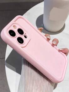 1 pieza Funda de teléfono de silicona rosa mate con tacto suave, anti-caídas y de cobertura completa, compatible con Apple 11, 13, 14, 15, 16, X/XS, XR, XS Max, 7/8, 7 Plus/8 Plus, 12, resistente al agua, a los golpes y a los arañazos - Rosa - Ver 2