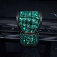 1pc Universal PU Leather Gear Shift Knob Cover, Faux Crystal Rhinestone Decor, Elegant Car Interior Dust-Proof Gear Shift Sleeve, Fashionable Car Accessory, Automotive Essential - one-size - View 8