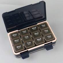 1 set de boîte organisatrice de vitamines et suppléments de 7 jours avec 32 compartiments, 8 pièces, grande capacité, convient pour 4 fois par jour