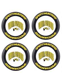 8pcs Set Letter Tire Decals, PVC Soft Rubber Tire Stickers, Personalized 3D Tire Decals, Fit For All Vehicles, Sports Car Decoration
