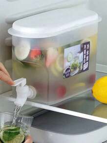 1 pieza Recipiente de agua para refrigerador con grifo, de gran capacidad para té de frutas, dispensador de agua fría, jarra de agua con hielo, dispensador de bebidas